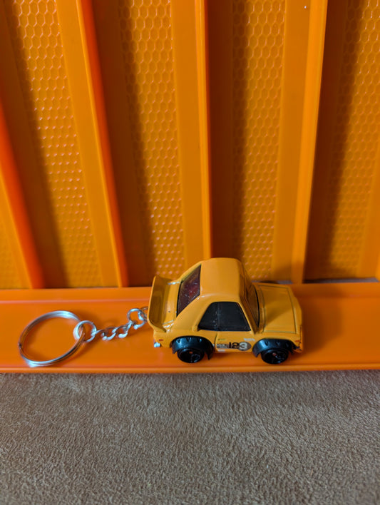 Custom Diecast Keychain – Yellow Compact Racer