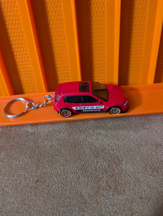 Custom Diecast Keychain – Red Honda Hatch